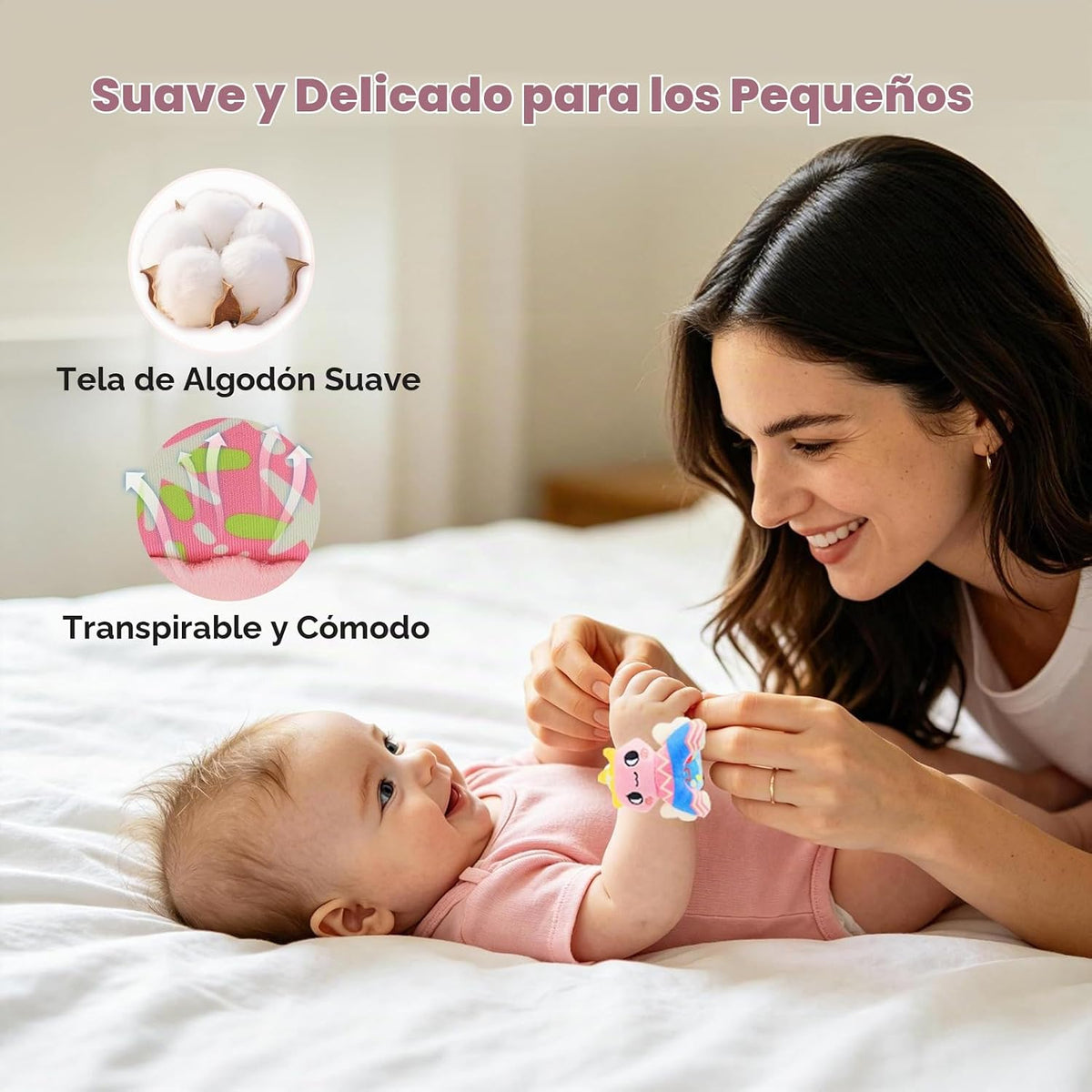Zendstanding Calcetines de sonajero para bebés de 0 a 6 meses, jueg...
