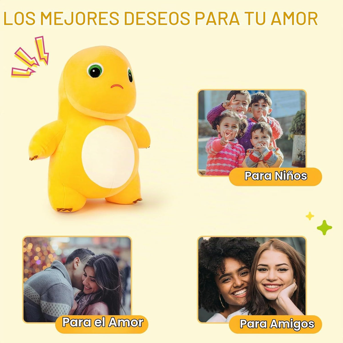 Adorlynetty Nailong Animal de peluche de dinosaurio, 9" de amar...