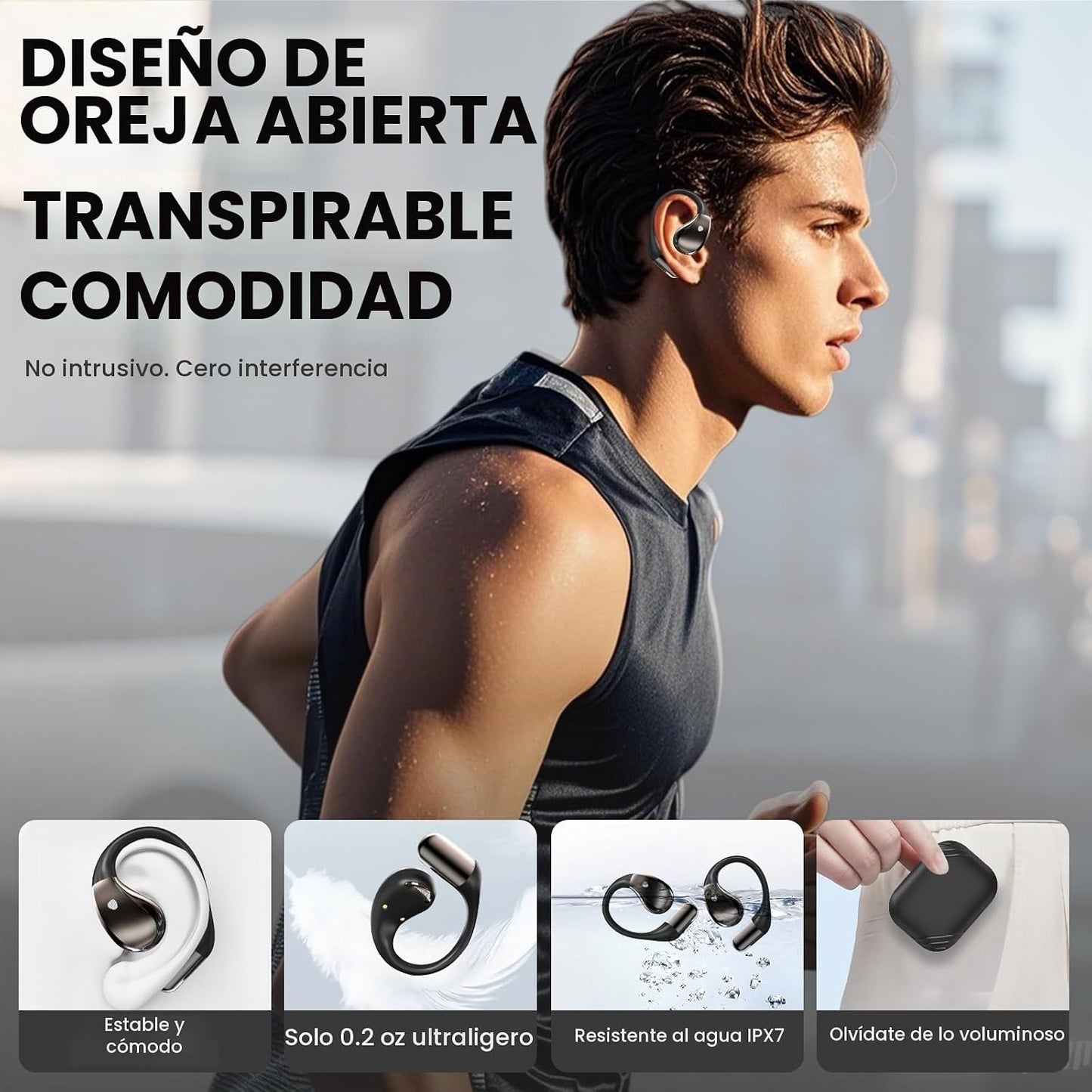 Conyat Auriculares de oreja abierta, auriculares inalámbricos Bluet...