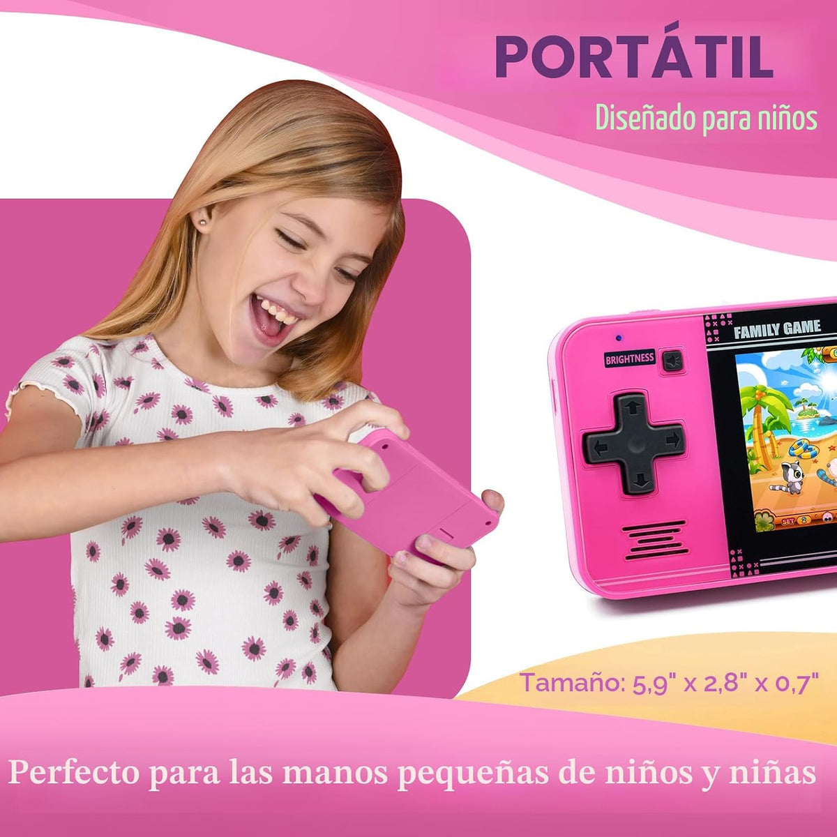 Juego de mano para niños - 220 videojuegos retro precargados, repro...
