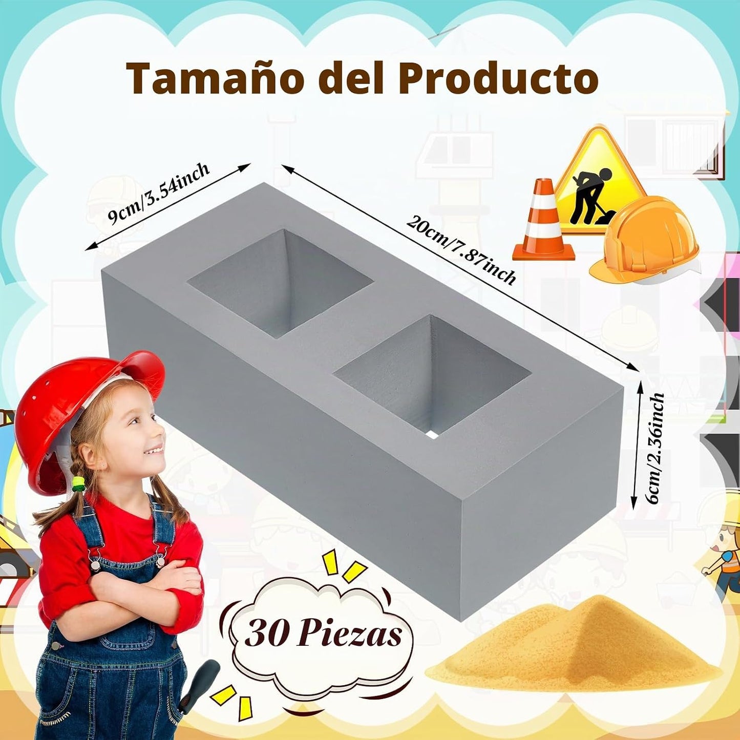 Deekin Bloques de construcción de ladrillo de espuma para niños, bl...