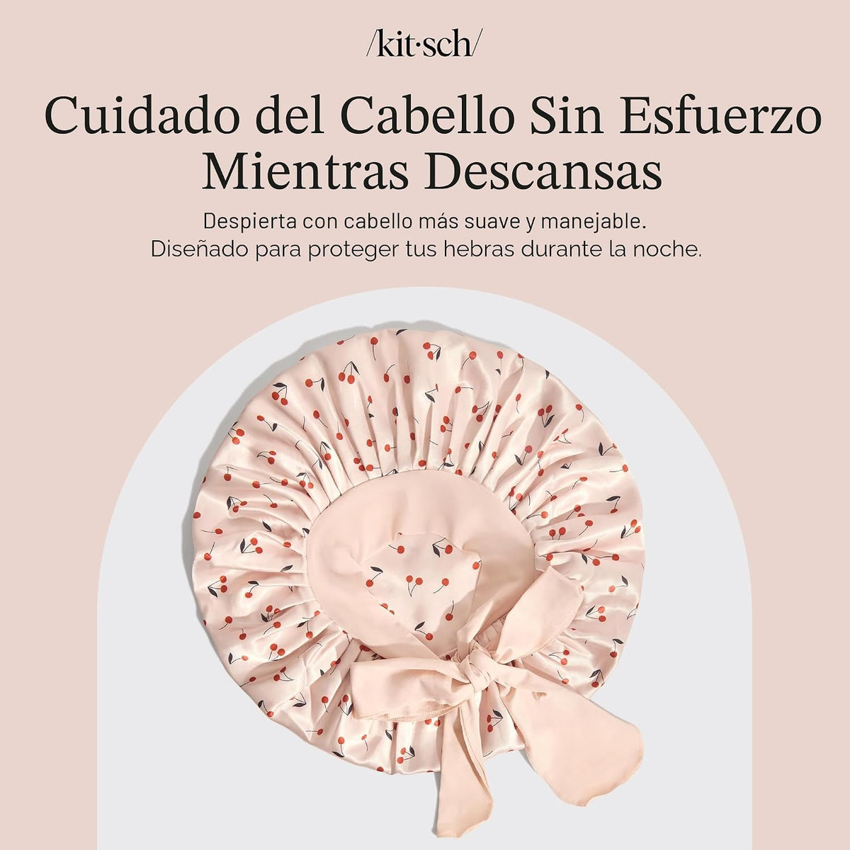 Kitsch Gorro de satén XL para dormir - Estampado de cereza | Más su...