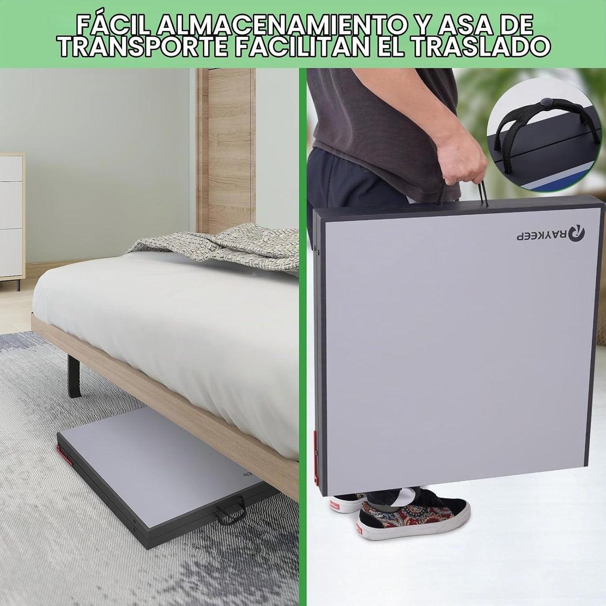 RAYKEEP Mini mesa de tenis de mesa plegable, mesa de ping pong port...