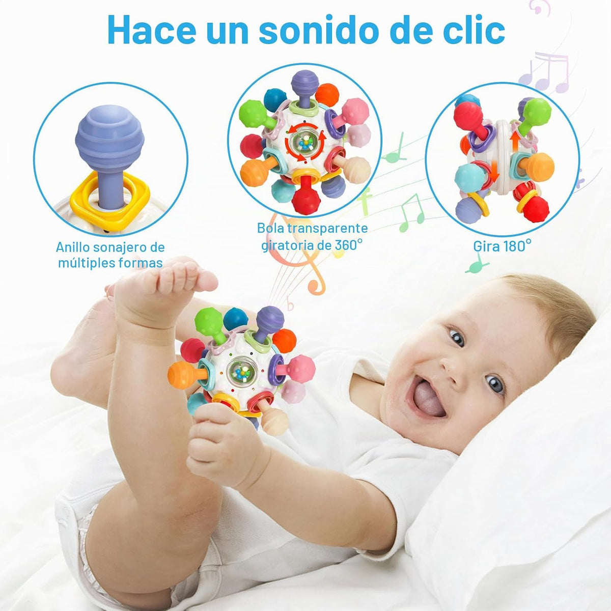 TOHIBEE - Juguete sensorial Montessori de dentición para bebés, de...