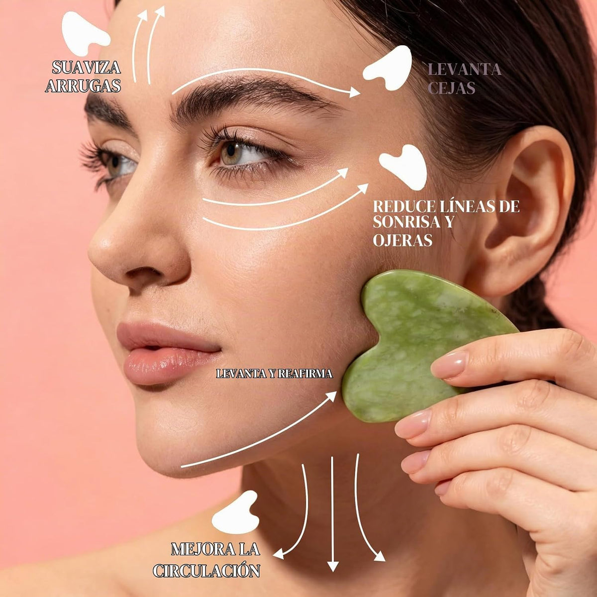BAIMEI IcyMe - Juego de rodillo facial de jade y Gua Sha, regalos d...