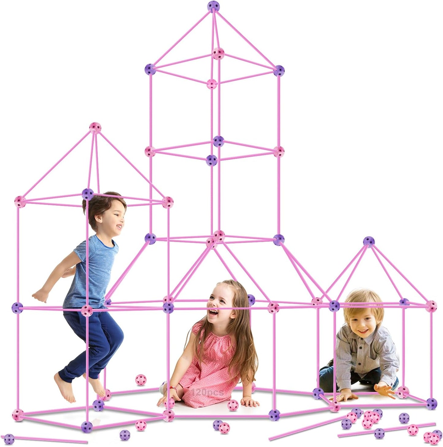 Kit de construcción de fortalezas para niños, 120 piezas, juguetes...