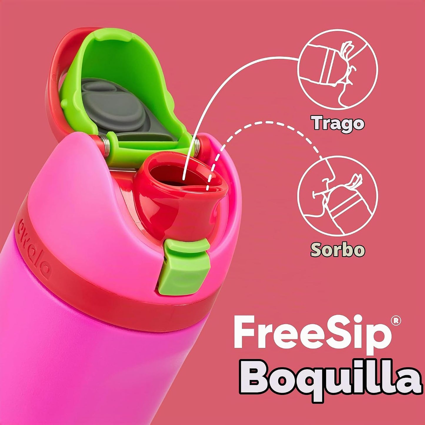 Owala Kids FreeSip - Botellas de agua aisladas de acero inoxidable...