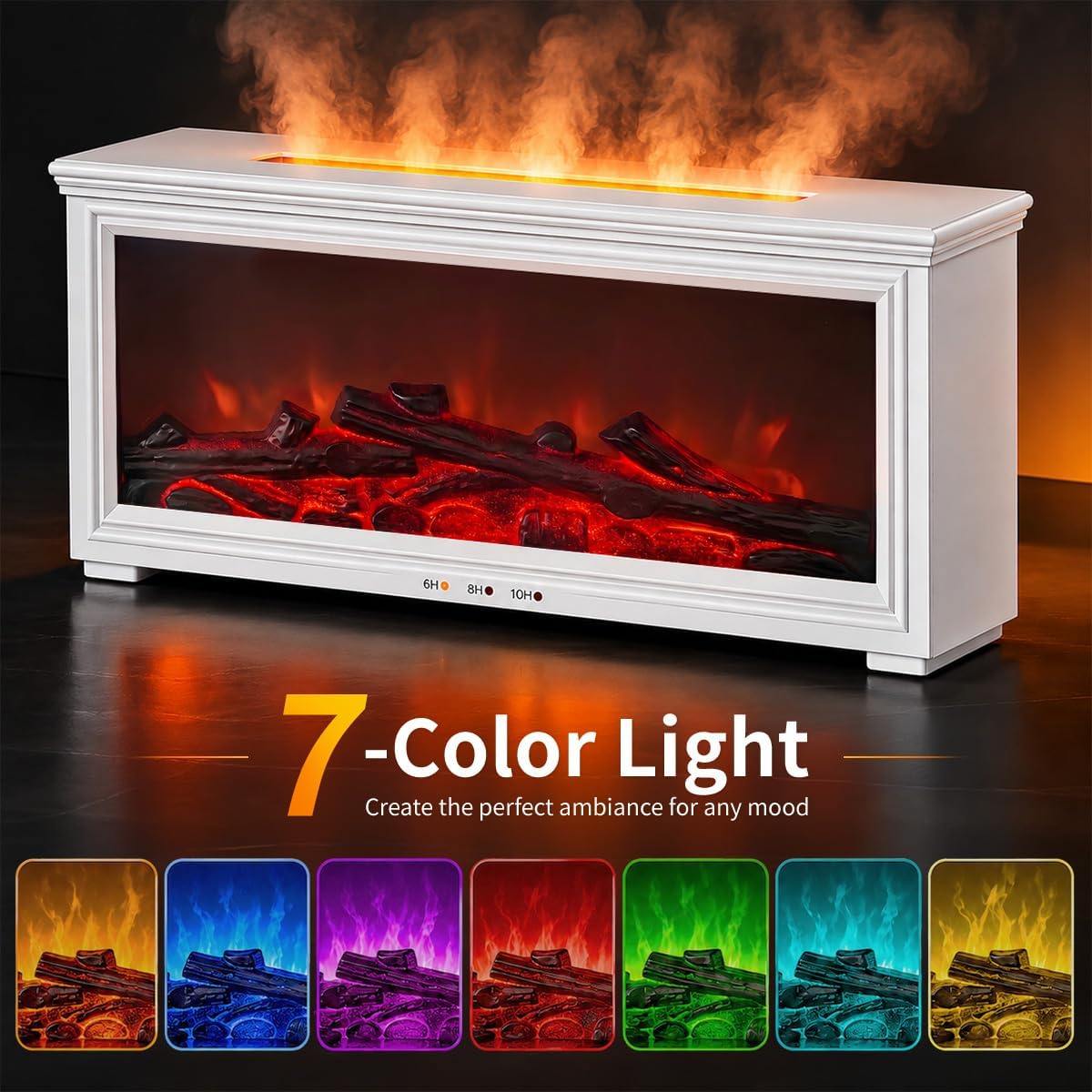 Bsdgeclogy Humidificador de llama para chimenea, difusor de aceite...
