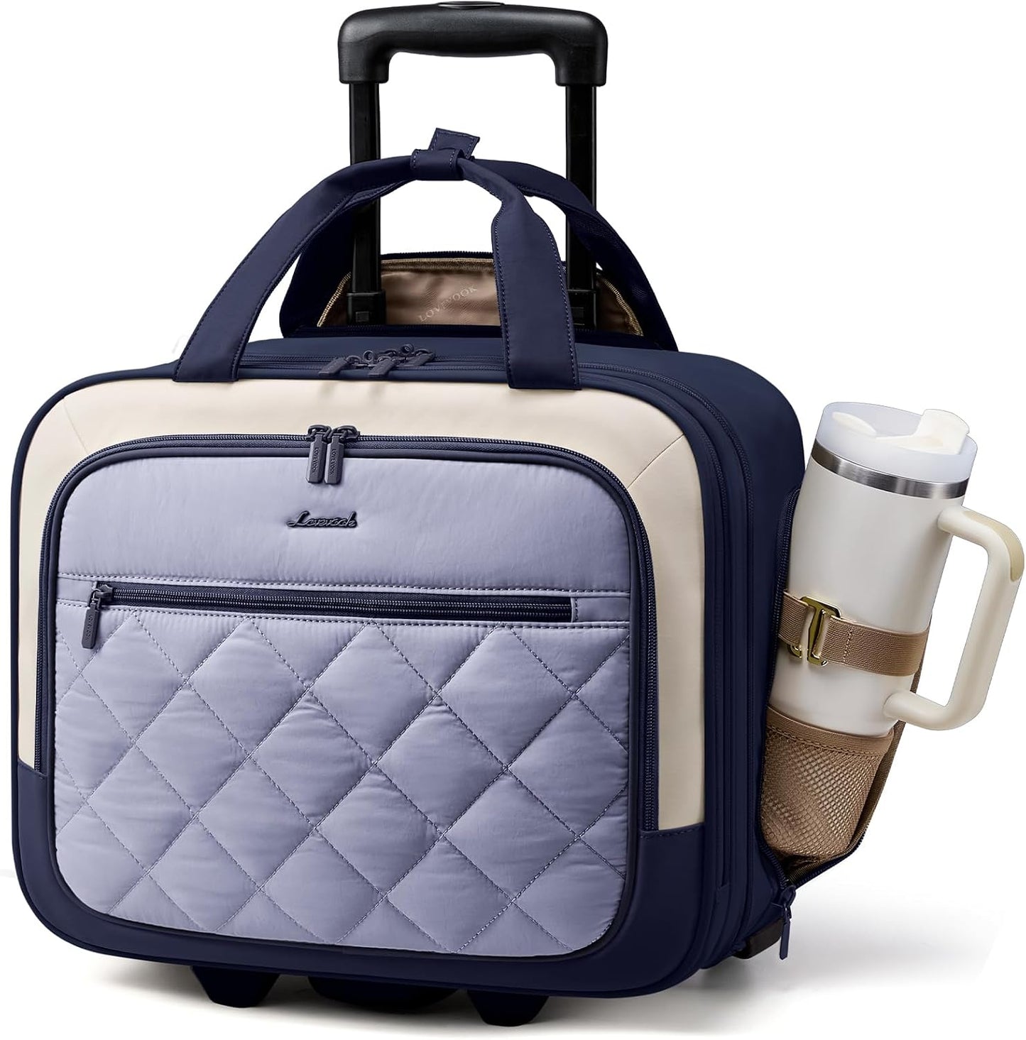 LOVEVOOK Bolso para portátil con ruedas para mujer, maletín para po...