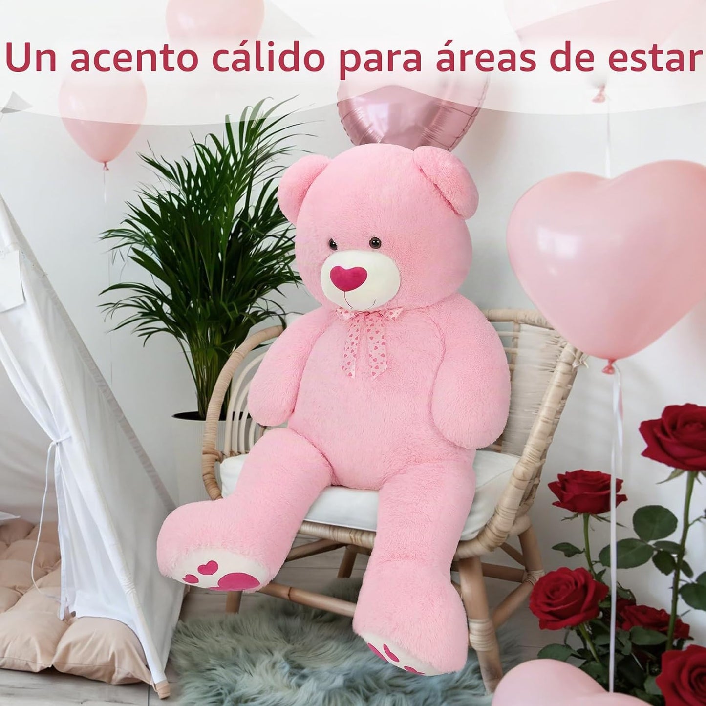 Tezituor - Oso de peluche gigante de 52 pulgadas con corazón, oso r...
