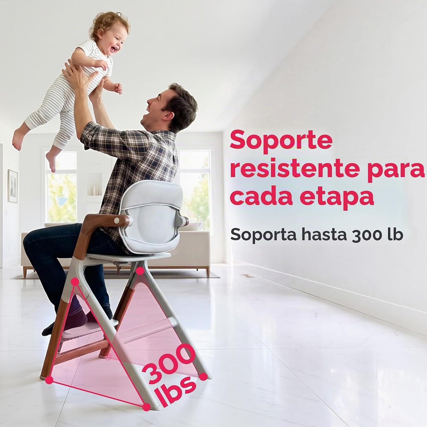 SYNCFUN Silla alta convertible para bebé, sillas altas plegables pa...