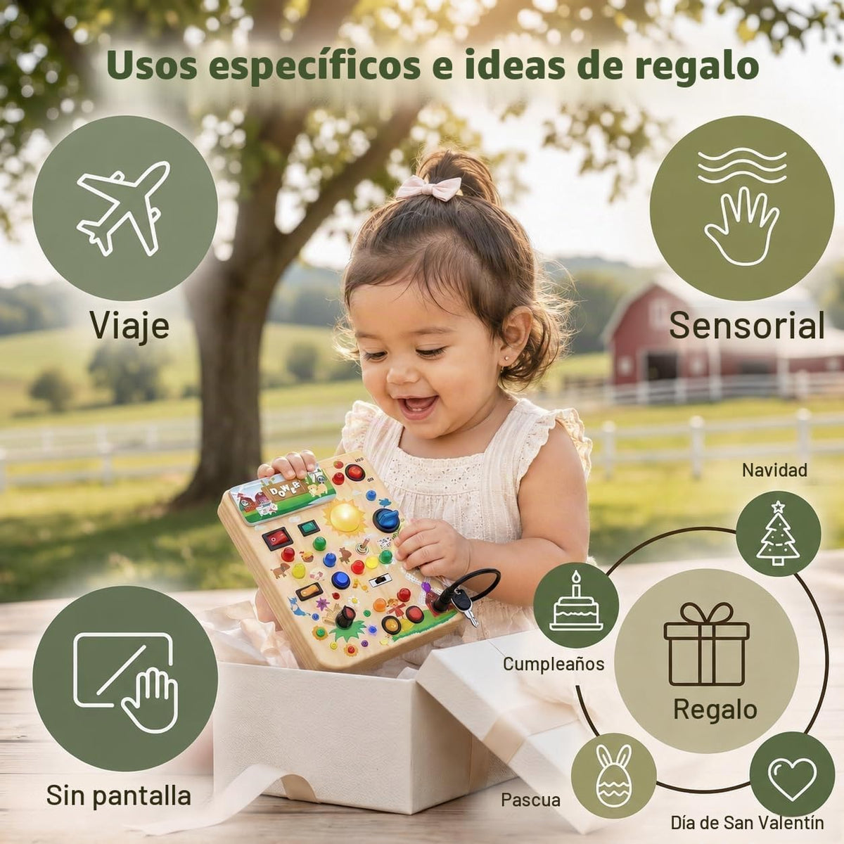 RichBoy Montessori - Tablero de juguete para niños de 1 a 3 años, j...