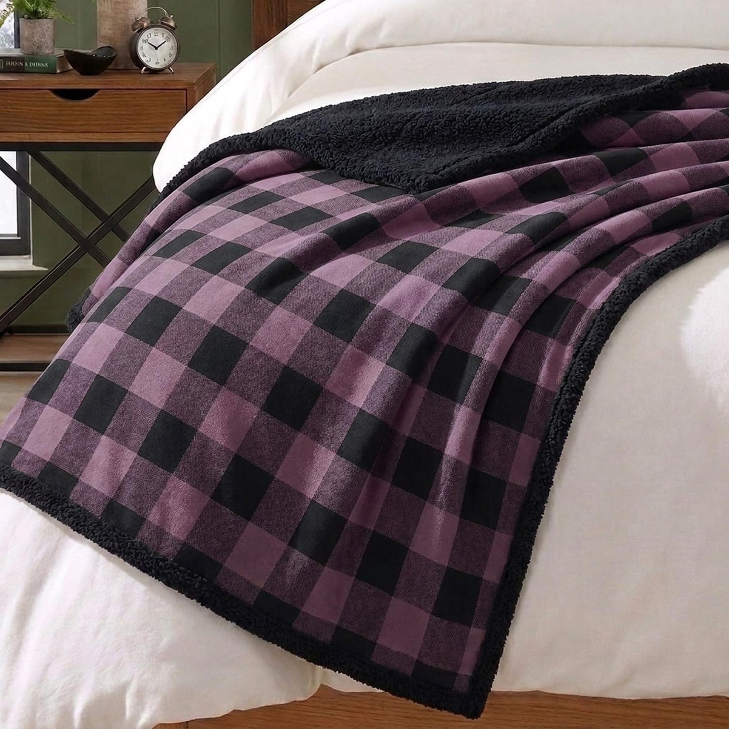 Eddie Bauer - Manta, Manta Suave de Forro Polar Cepillado y Sherpa...