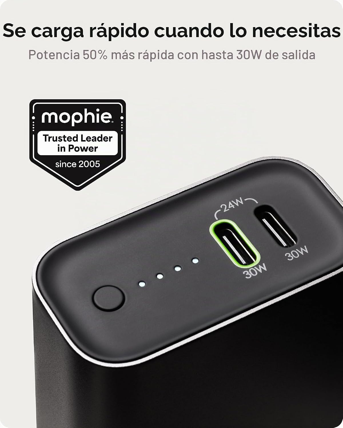 Mophie Powerstation Fast Power Bank de 10,000 mAh | Carga más rápid...
