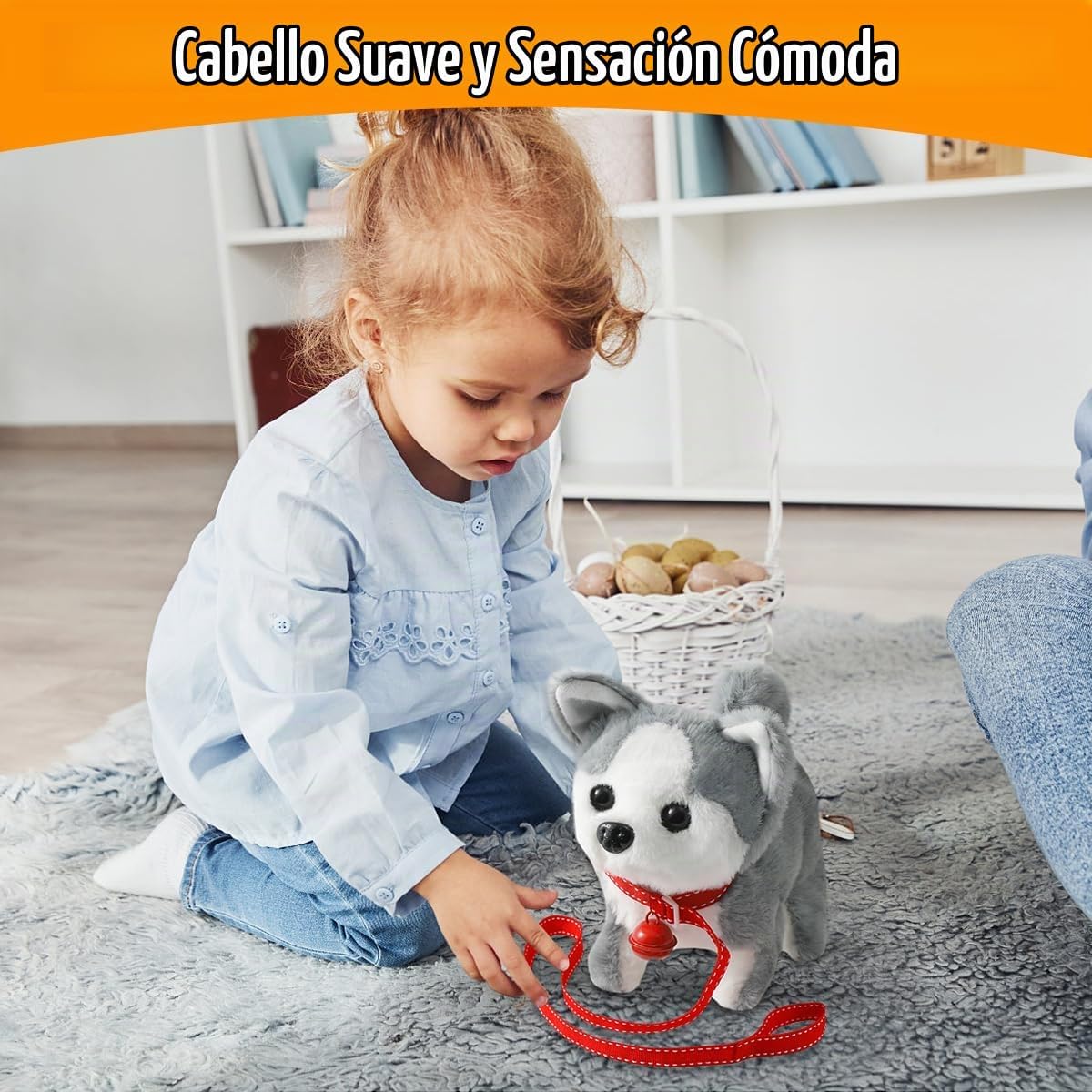 KSABVAIA Juguete de Peluche Husky Cachorro Perro Electrónico Intera...