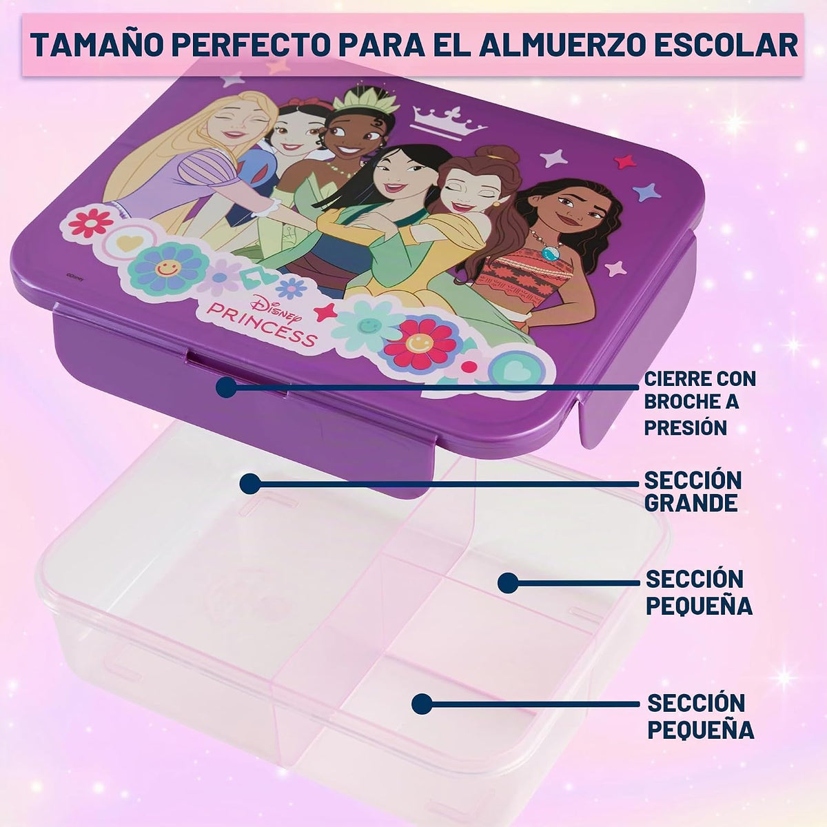 Get Trend Disney Princess - Juego de 2 cajas de almuerzo para niños...