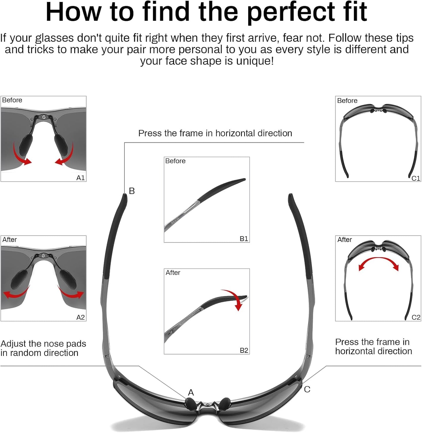 Duco - Gafas de sol deportivas polarizadas para hombre con protecci...