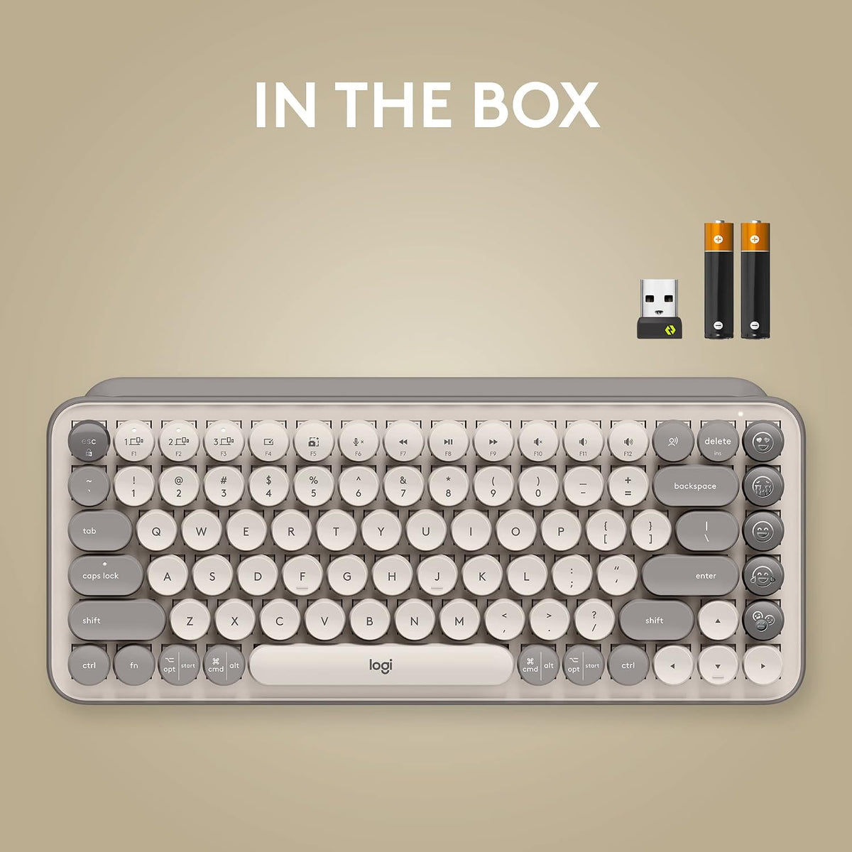 Logitech Teclado mecánico inalámbrico POP Keys con teclas Emoji - N...