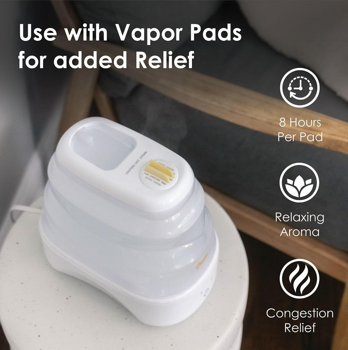 Humidificador plegable de niebla cálida, blanco, relleno superior,...