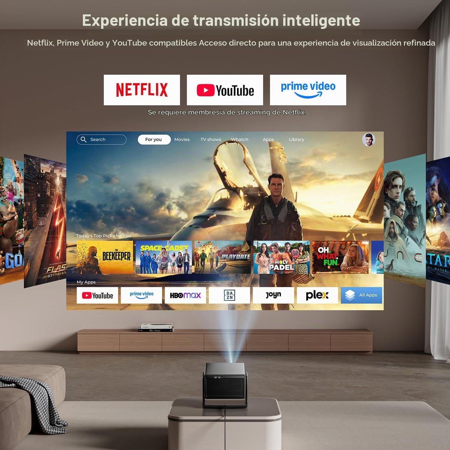 ELEPHAS Proyector inteligente 4K con WiFi y Bluetooth, compatible c...