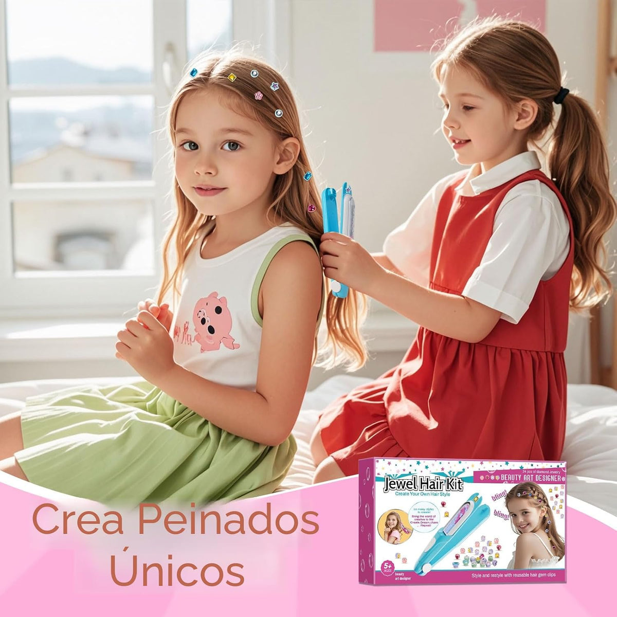 kidzkube Kit de sellos de gemas para el cabello, joyas brillantes p...