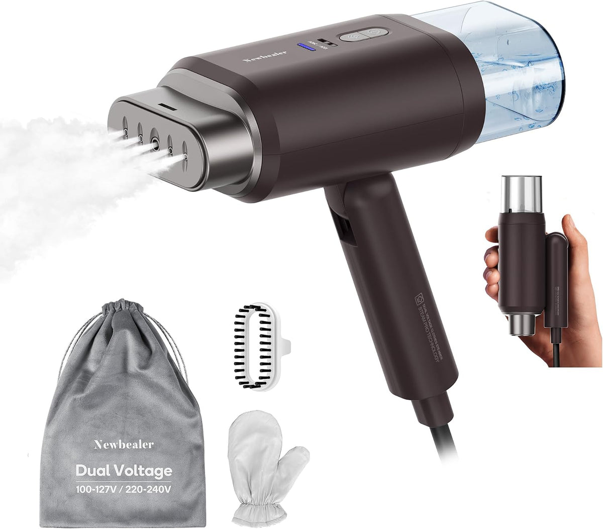 Newbealer Vaporizador Pro Business Travel de 1200 W, doble voltaje,...