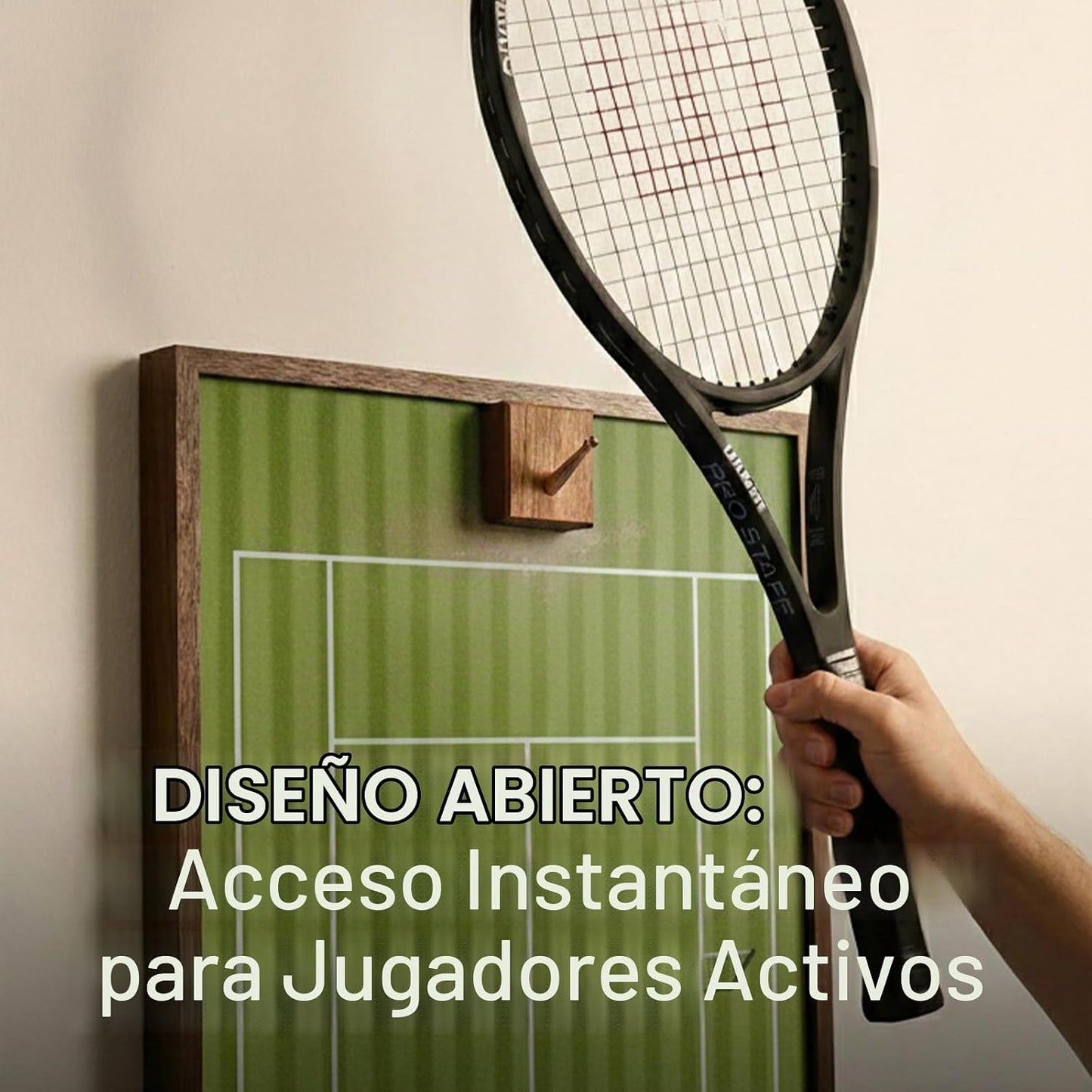 ONE MAAY Marco de exhibición de raqueta de tenis con bloque de noga...
