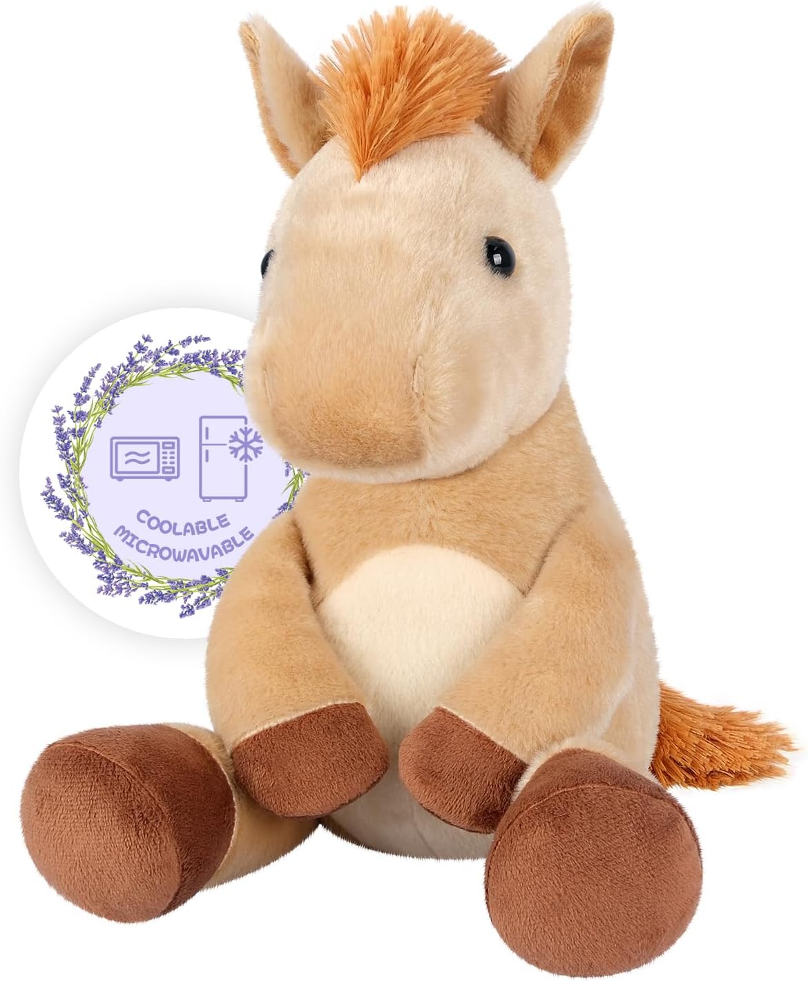 SuzziPals Lindos juguetes de caballo de peluche, almohadilla térmic...