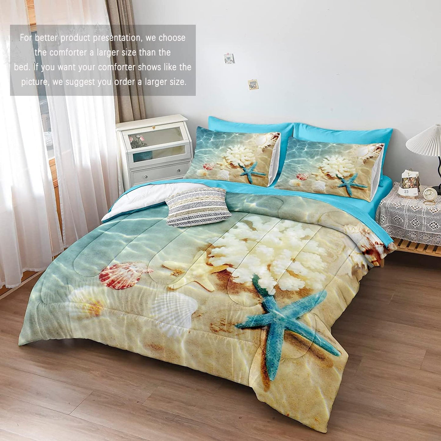 Bedbay Juego de ropa de cama costera de cama en una bolsa Queen, ju...