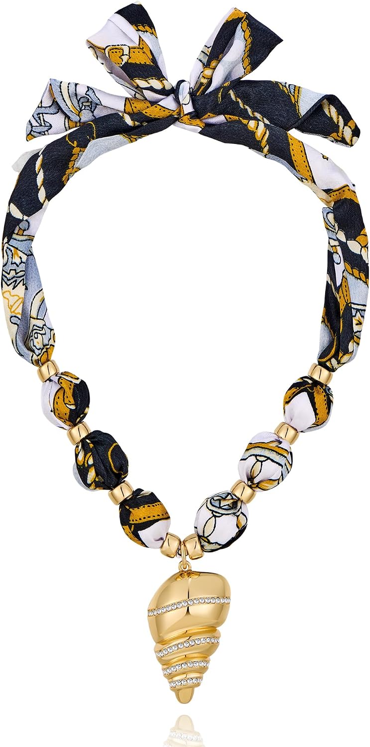 LILIE&amp;WHITE Collar con dijes de oro para mujer, collar bandana...