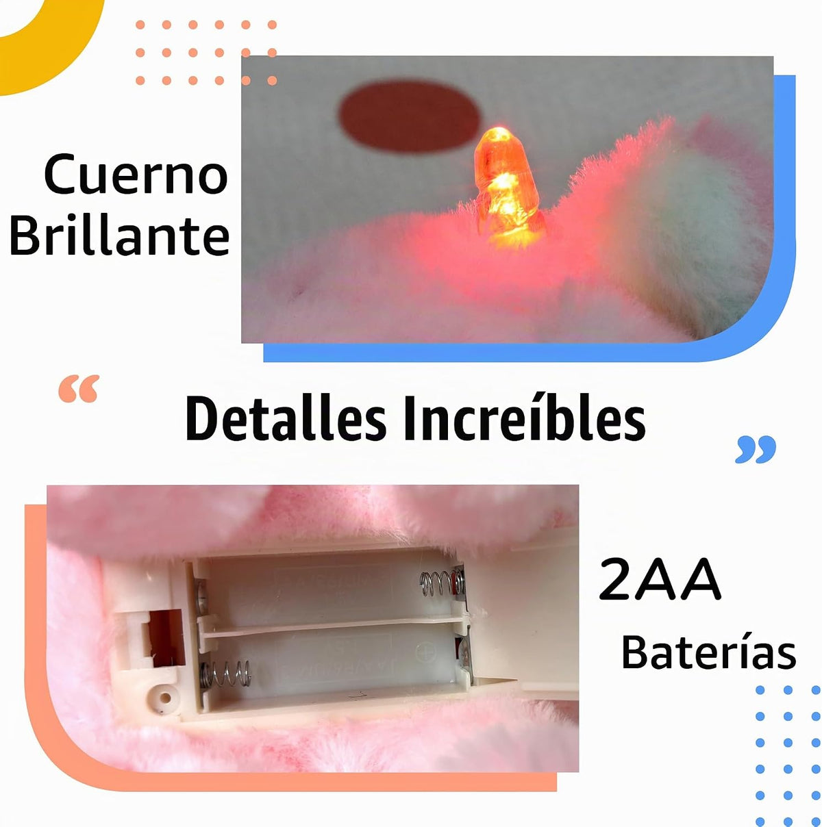 Hopearl Unicornio caminante con cuerno brillante, juguete electróni...
