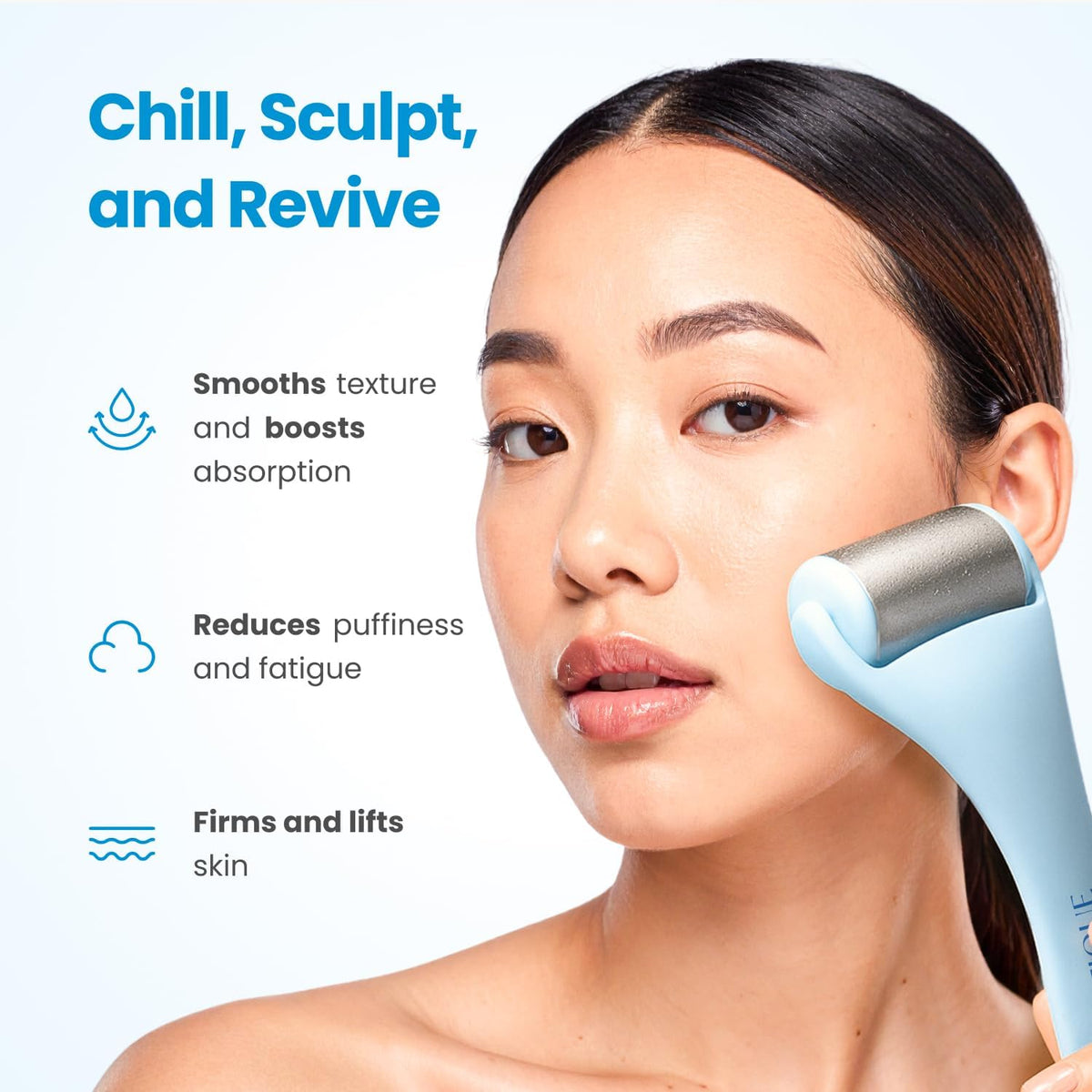 PLANTIFIQUE Rodillo de hielo para cara y ojos: reduce la hinchazón...