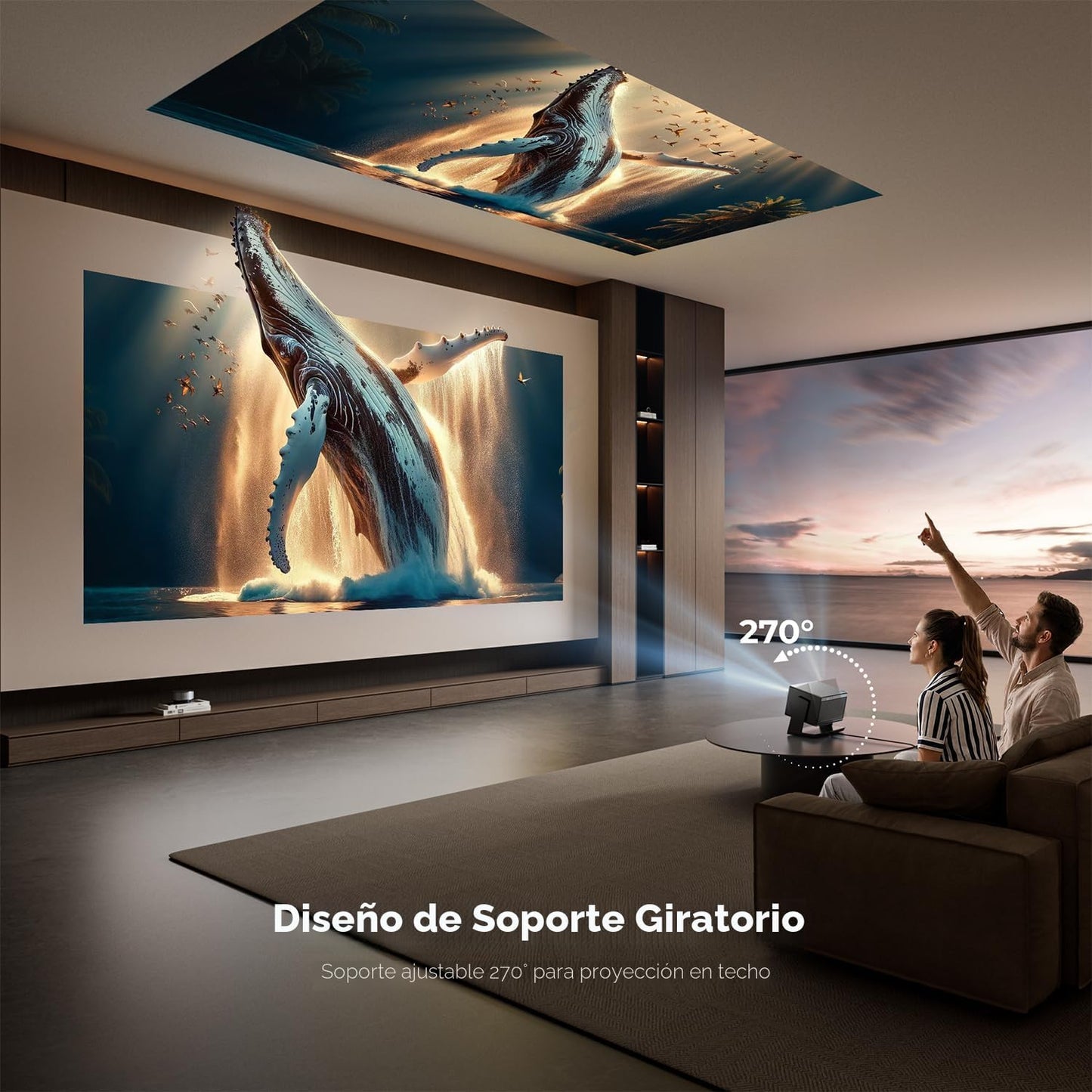 ELEPHAS Proyector inteligente 4K con WiFi y Bluetooth, compatible c...
