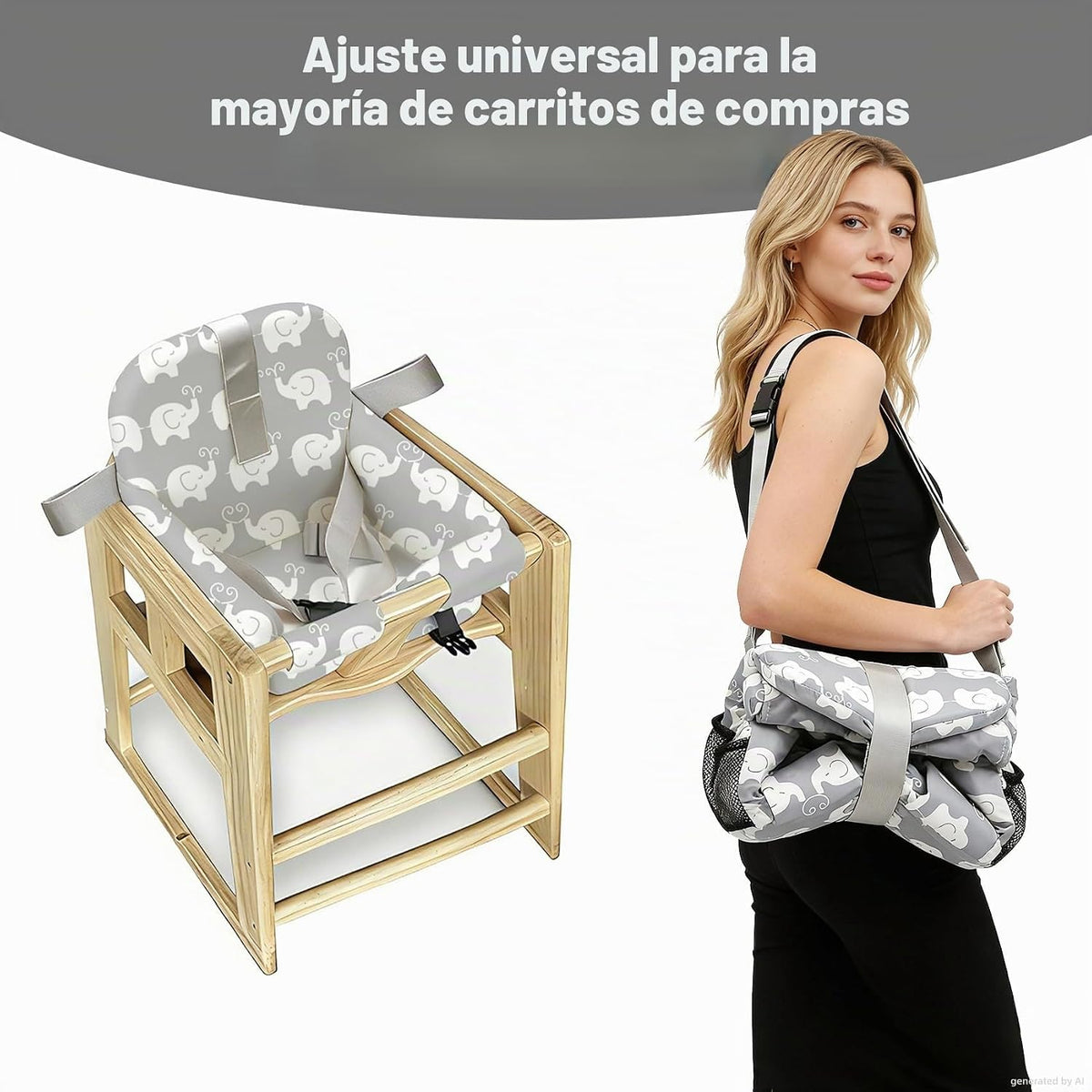 Funda acolchada para carrito de compras para bebés y niños pequeños...