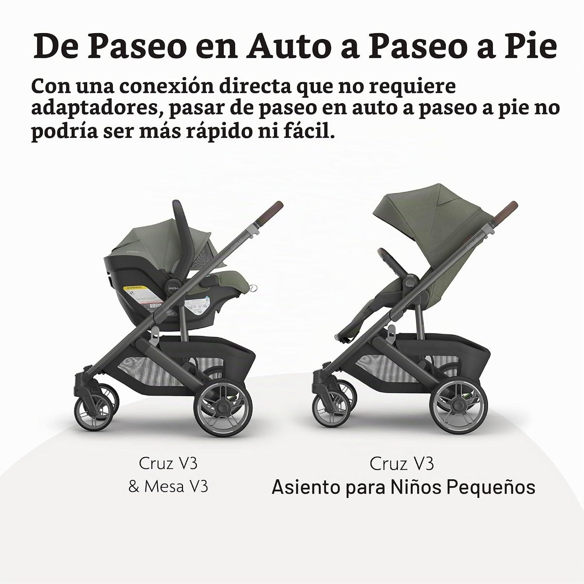 UPPAbaby Cruz V3 Cochecito + Mesa V3 - Conjunto de sistema de viaje...