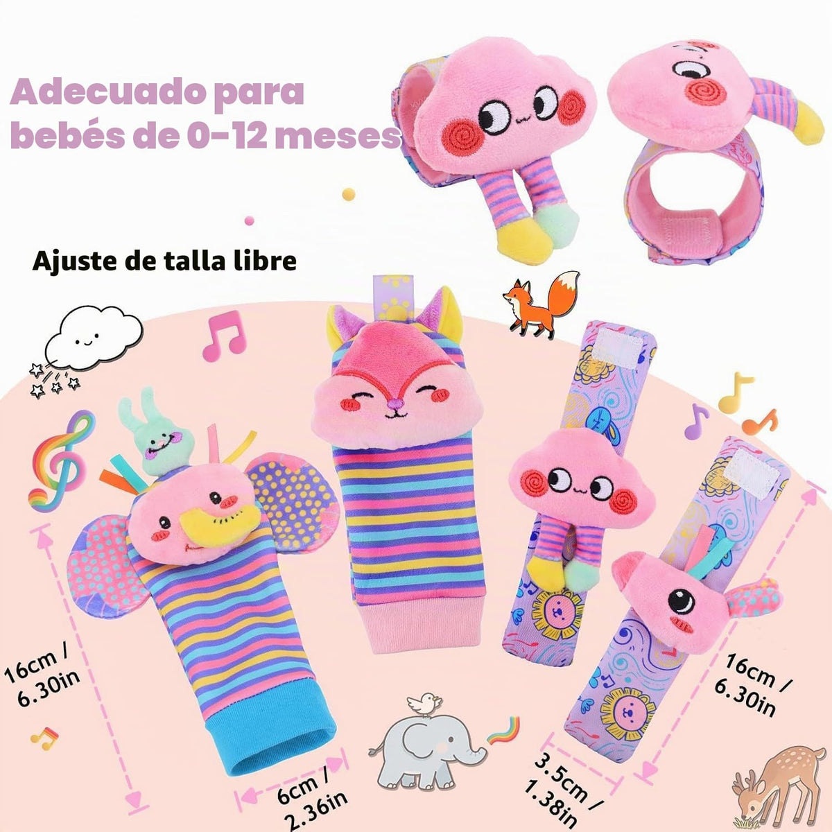 MPQMPQ Calcetines con Sonajero de Muñeca y Buscador de Pies para Ni...