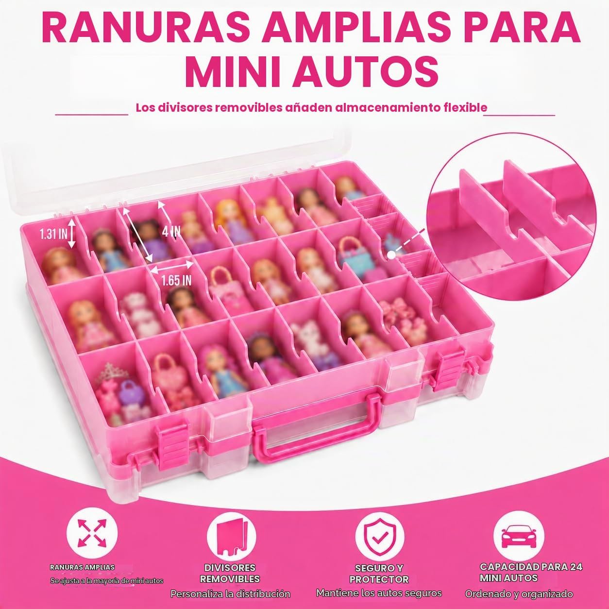 Estuche organizador de almacenamiento de juguetes compatible con au...