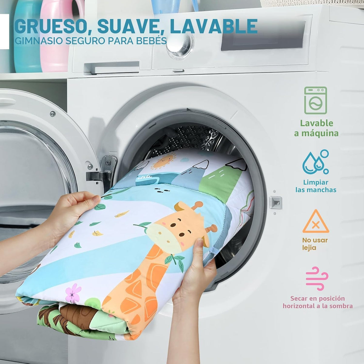 Tapete de juego para gimnasio para bebé, tapete 8 en 1 para el tiem...