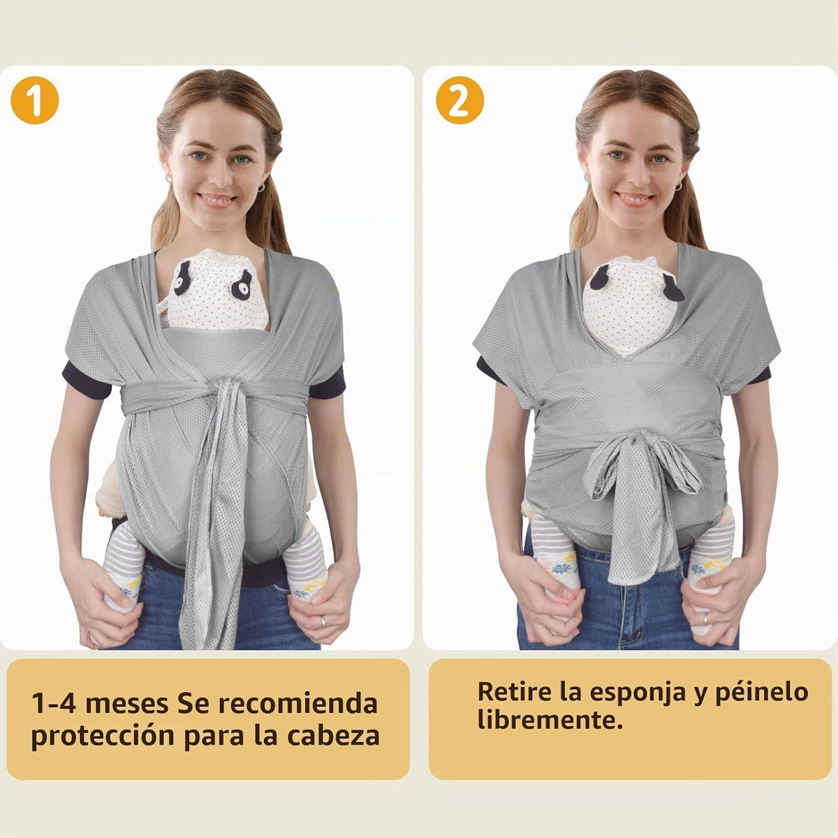 vrbabies Fular portabebés para recién nacidos y niños pequeños, agr...