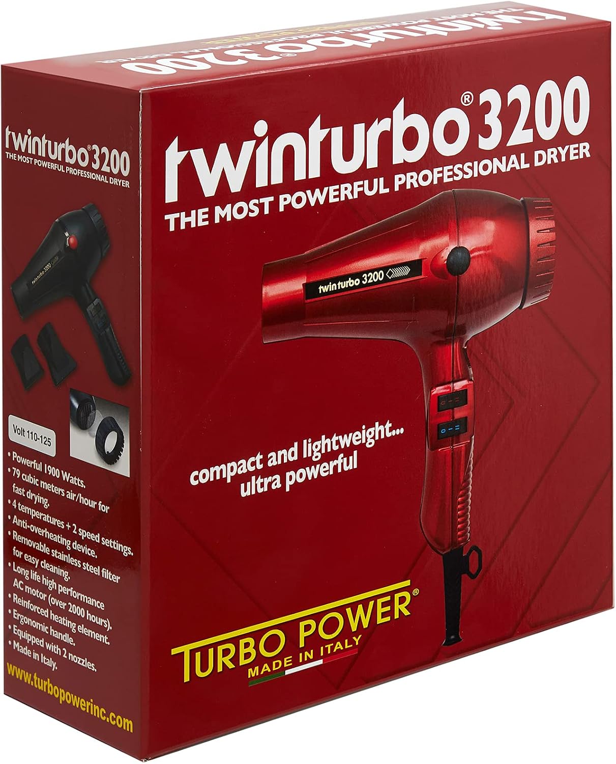 Turbo Power Twin Turbo 3200 RED [Salud y Belleza], 1 unidad (paquet...