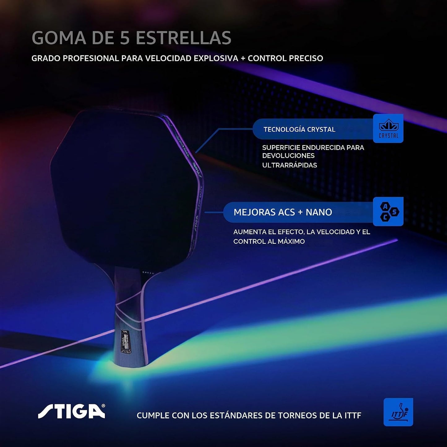 STIGA Cybershape Eclipse - Pala de ping pong | Paleta de calidad de...