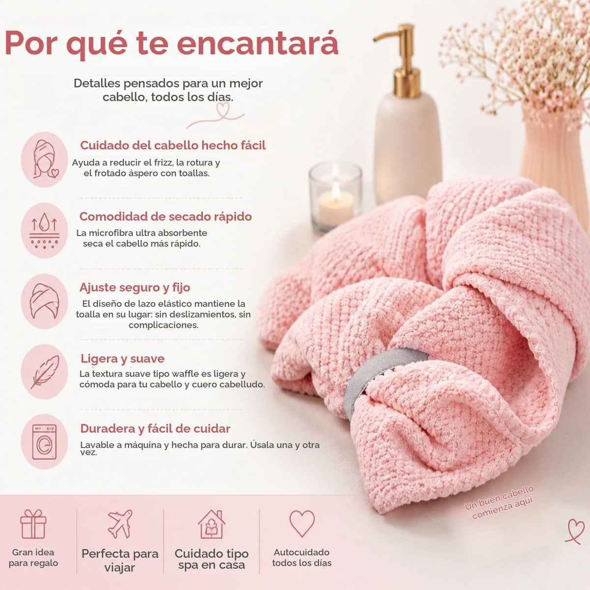 Toalla grande de microfibra para mujer, secado rápido y absorbente...