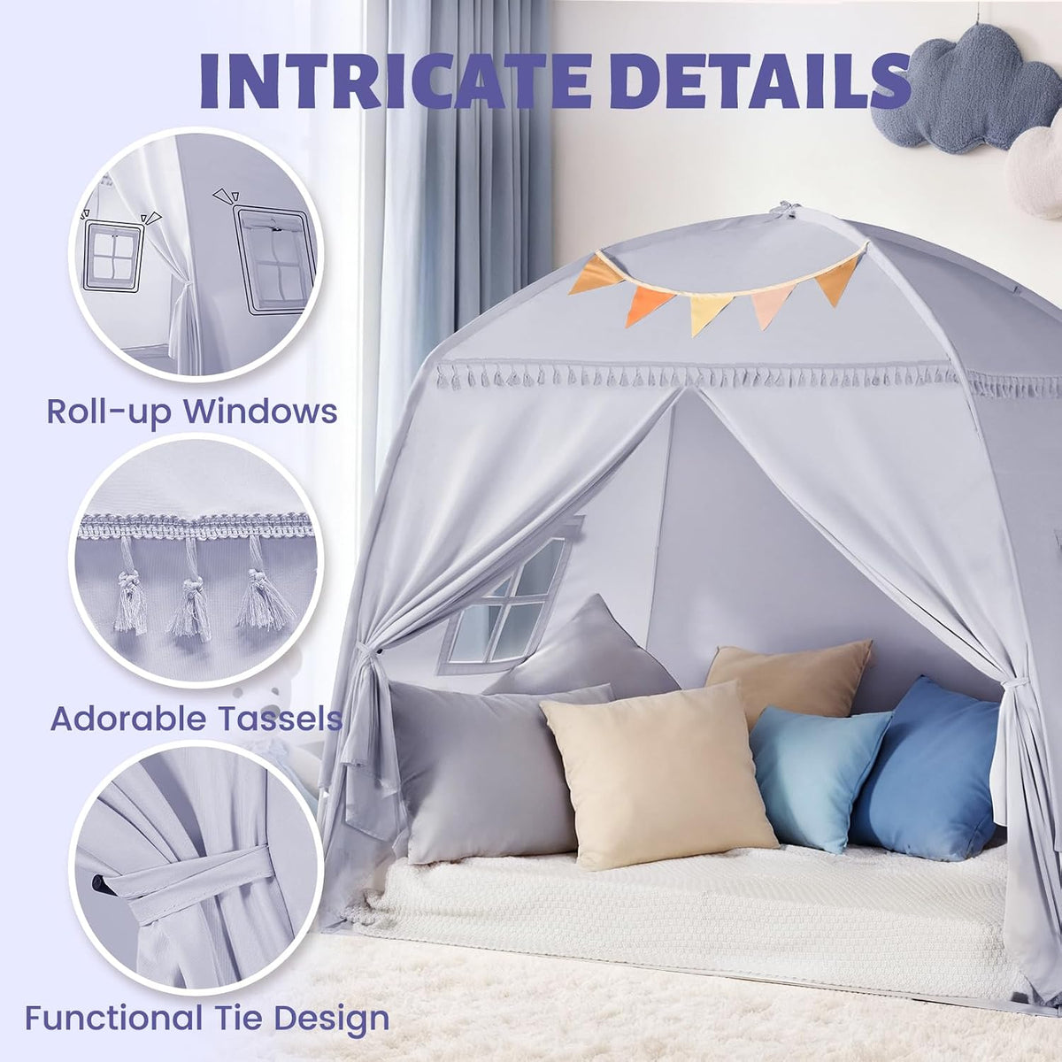 Sumbababy Tienda de Campaña Grande Tipo Tipi para Niños: con Luces...