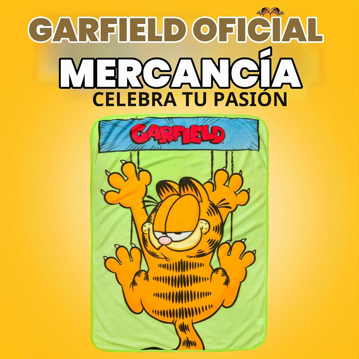 Silver Buffalo Garfield Hanging On - Manta de forro polar de 45 x 6...