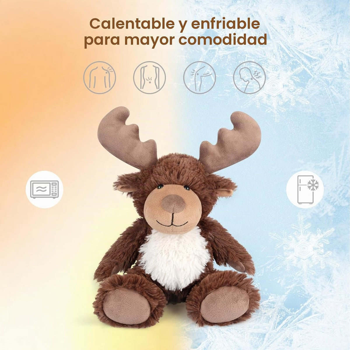 SuzziPals Alce de Peluche Calentable y Enfriable, Almohadillas de C...