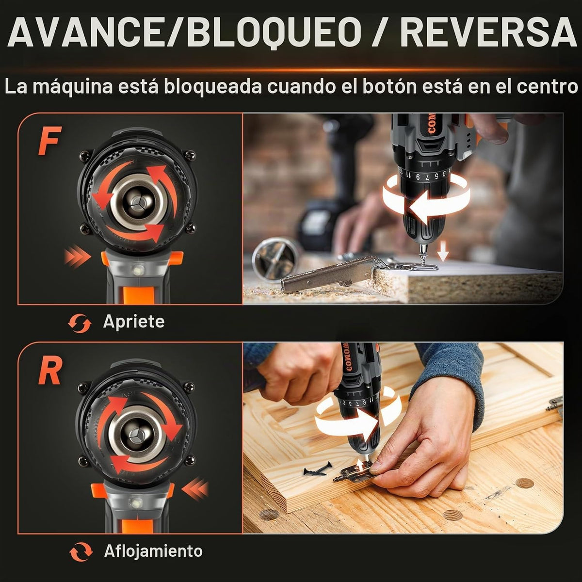 COMOWARE Juego de taladro inalámbrico, juego de taladro eléctrico d...