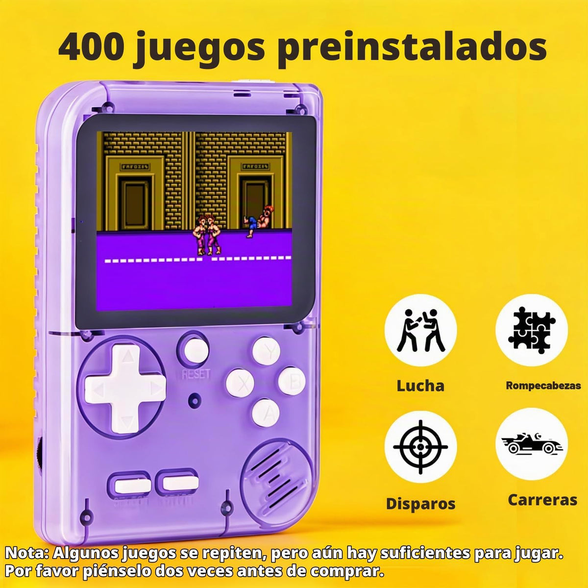 Consola de juegos portátil para niños precargada 400 juegos clásico...