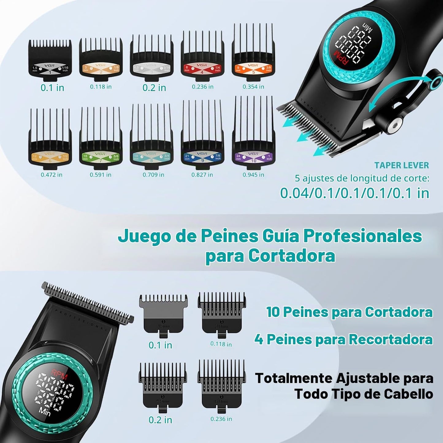 VGR 001 y 977 - Cortadoras de pelo profesionales para hombres, cort...