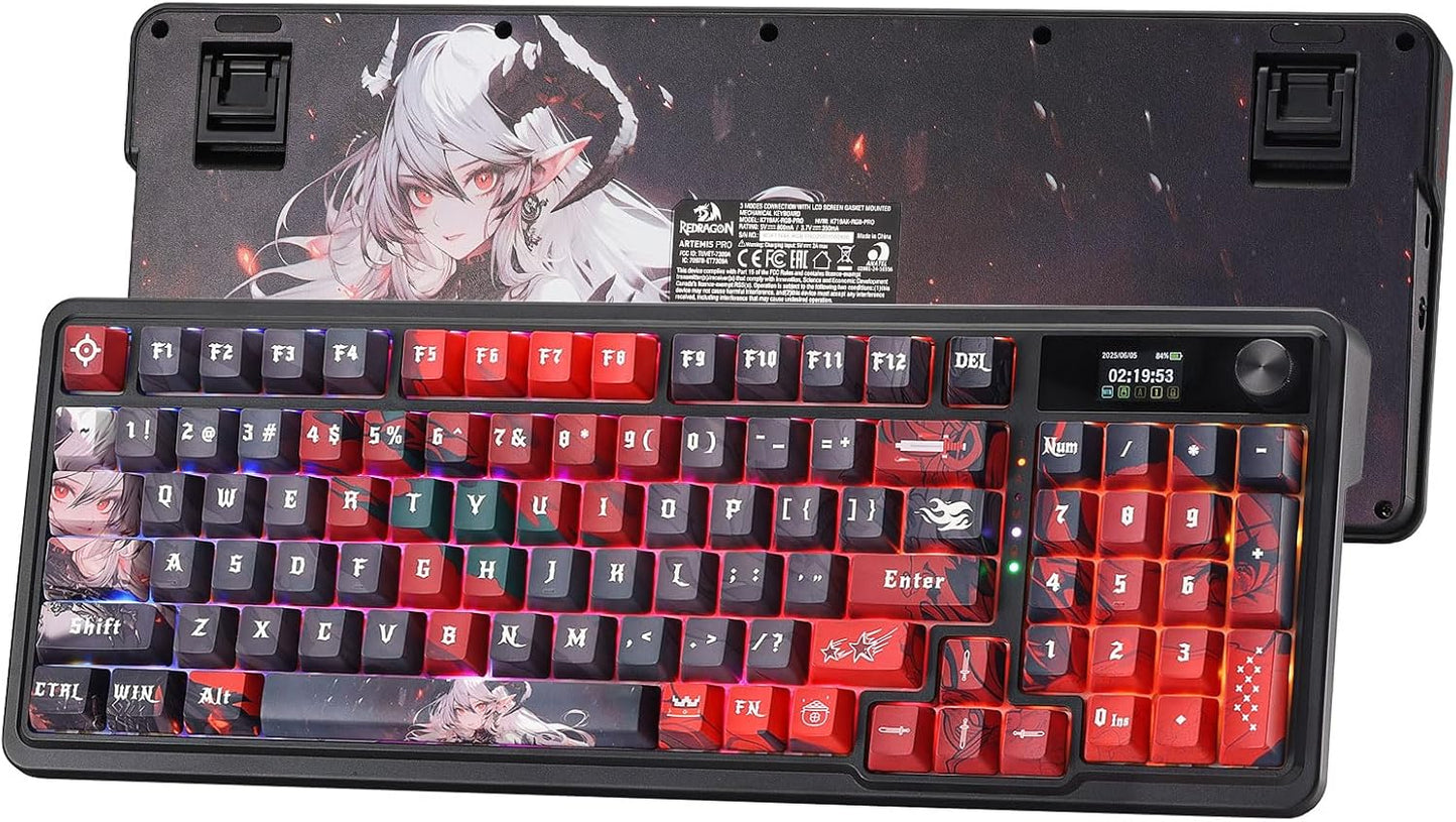 Redragon K719 PRO Teclado inalámbrico RGB para juegos, teclado de a...