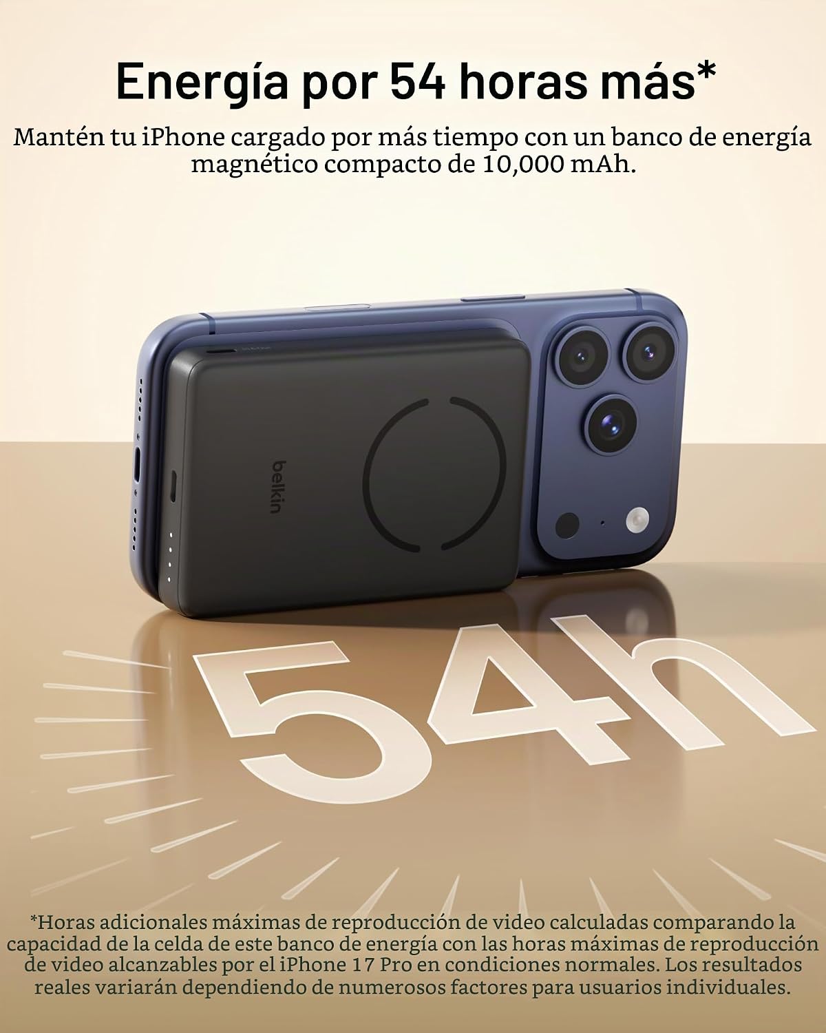 Belkin Banco magnético delgado del poder de 10000mAh Qi2 15W con el...